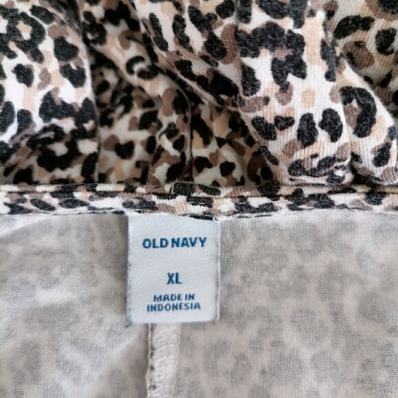 Old Navy Womens White Long Sleeve Round Neck Leopard Print Midi Dress Size XL - Picture 5 of 7